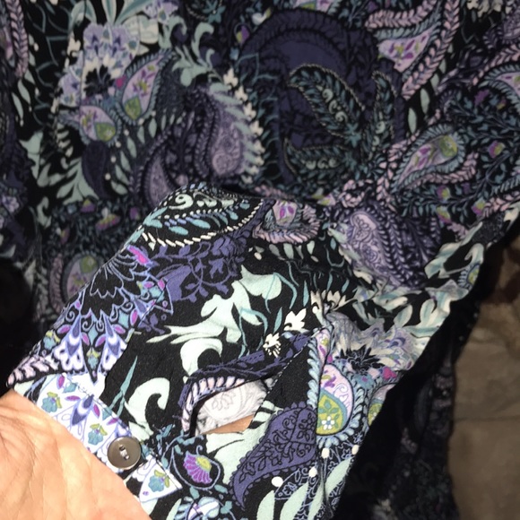 J. Jill medium long sleeved top paisley print tassel tie front 💗 - Picture 5 of 7